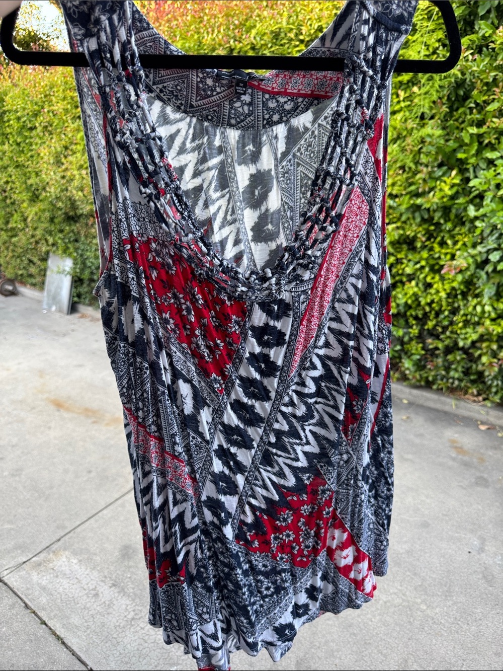 RXB Aztec Floral Mixed Pattern Tank-top Blouse - Picture 4 of 4